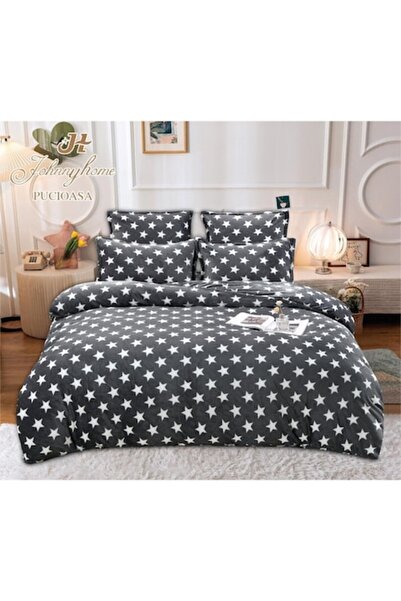OEM Double Cocolino Bed Linen, 6 Pieces, 200 x 230cm, Star Pattern, Multicolor
