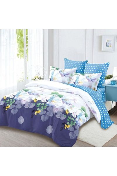 OEM Bed Linen, Finet, 6 pieces, 2 persons, 230x250cm, Pastel Flowers Pattern, Multicolor