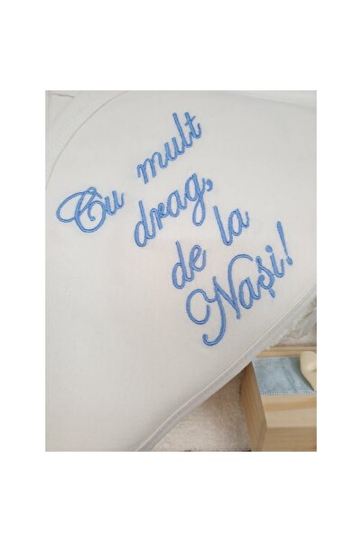 OEM Set Botez, „Cu multă dragoste de la nași”, 7 piese, albastru și alb