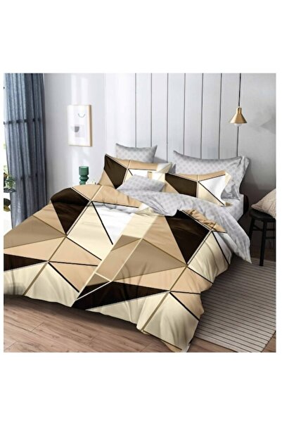 OEM Σετ Διπλό Λινό , 6 Τεμάχια, 245x250 cm, Γεωμετρική Εκτύπωση, Πολύχρωμα