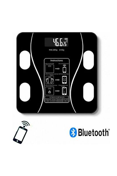 OEM Digital Bathroom Scale Bluetooth with LCD Screen, Black, 26x26x2cm