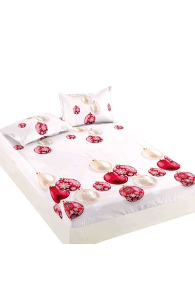 JOJO HOME Bed cover and 2 pillowcases, Jojo Home, Finet, 2 persons, 3 pieces, Globuri Red-White, 180x200cm, Mu