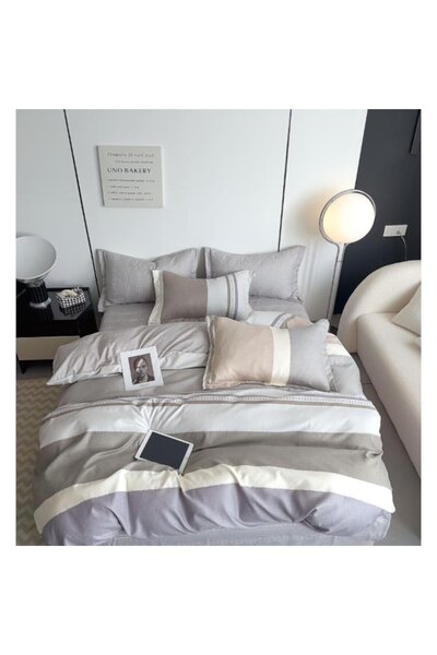 OEM Double Bedding Set, Stripes, 2 Persons, 240x250cm, Finet, Multicolor