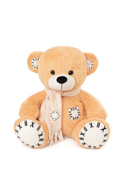 AMEK Beige teddy bear with scarf 48 cm