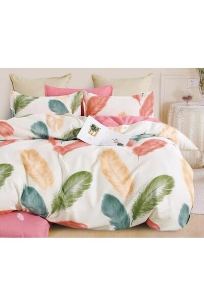 OEM Lenjerie de pat dublă, cearșaf reversibil, 6 piese, 2 persoane, 230x245cm...