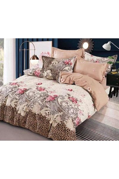 OEM Double Bedding Set, Animal Print, 2 Persons, 6 Pieces, Finet, 220x230cm, Multicolor