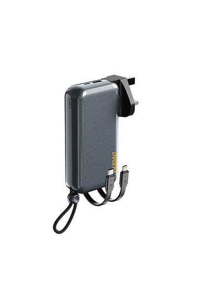 DUDAO 2w1 Ładowarka sieciowa UK US EU + powerbank 10000mAh USB-C USB-A - szara