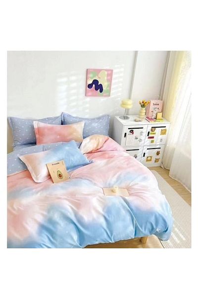 OEM Double Bed Linen, Colorful Print, 2 Persons, 240x250cm, Finet, Multicolor