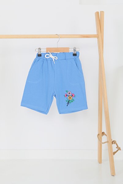 TOFİSA Κοριτσίστικο μπλε εμπριμέ σορτς - 27331