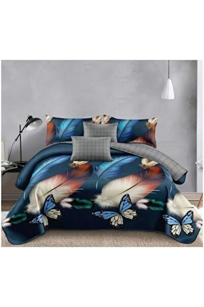 OEM Lenjerie de pat dublu, 6 piese, 2 persoane 180x200 cm, multicolor M15