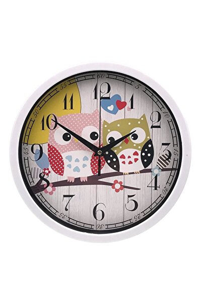 OEM Wall Clock, Plastic, Owls, 25X25cm, Multicolor, M3