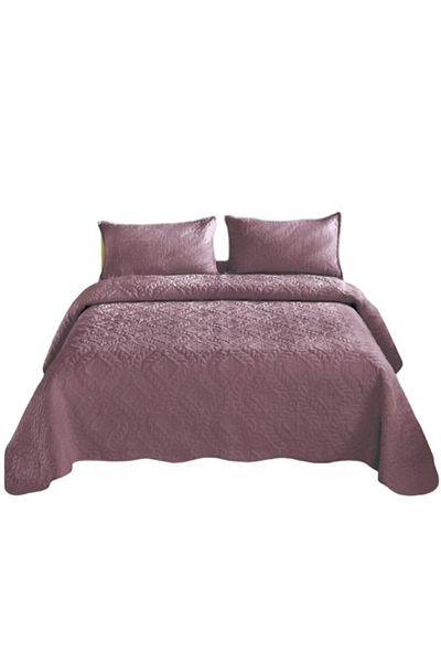 OEM Double bedspread and 2 pillow covers, Grofat design, Uni, 3 pieces, for 2 people, 230x250cm, Plamani