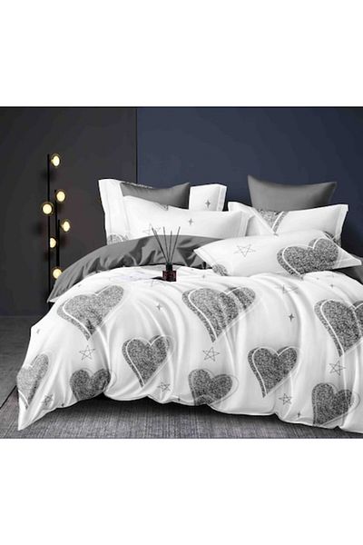 JOJO HOME Lenjerie de pat dublu cu elastic, Jojo Home, 6 piese, 2 persoane, 180x200cm, Finet Superior, Imprime