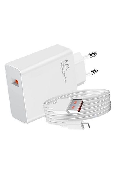 Xiaomi Ładowarka sieciowa 67W 6.2A USB-A z kablem USB-C - biała
