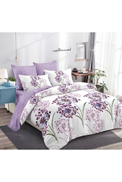 OEM Lenjerie Pat Dublu, Imprimeu Papadie, Reversibil, 6 piese, 2 persoane, 23...