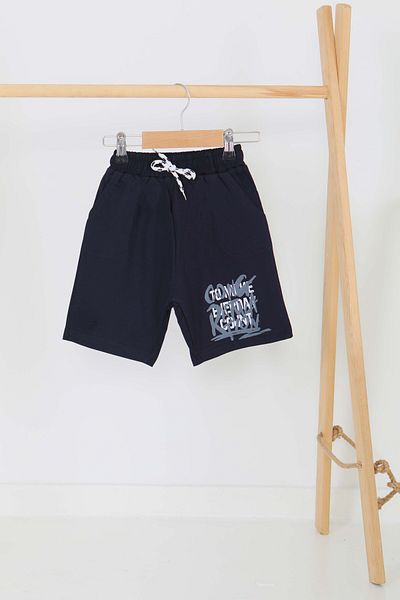 TOFİSA Boy's Navy Blue Printed Shorts - 27330