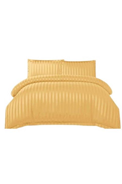 OEM Lenjerie de Pat, Cearșaf cu Elastic, Finet Tip Damasc, 4 piese, Uni, 180x200cm, Galben Pai