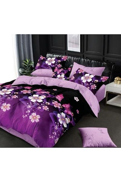 OEM Double bed linen set, 6 pieces, 2 people, 180x200 cm, elegant striped print, multicolor