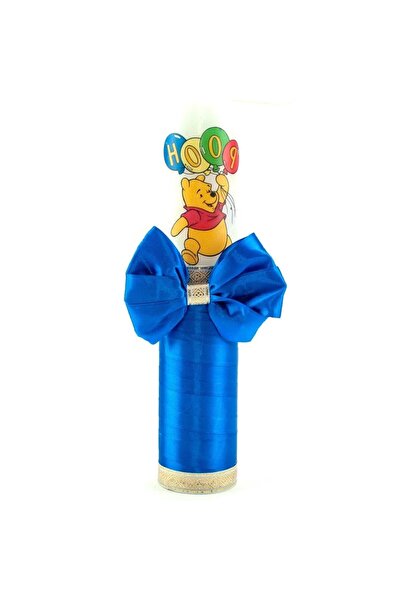 OEM Lumânare de botez, Winnie the Pooh, Panglică albastră, 30x6.5cm