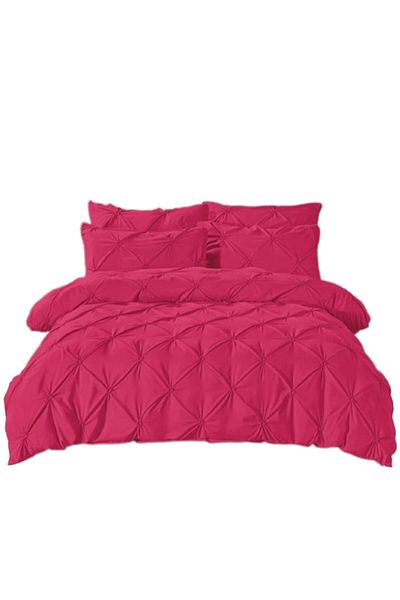 JOJO HOME Double Bedding Set, Jojo Home, Uni, Embroidered Pleats Model, 6 Pieces, Finet, 230x250cm, Cyclamen