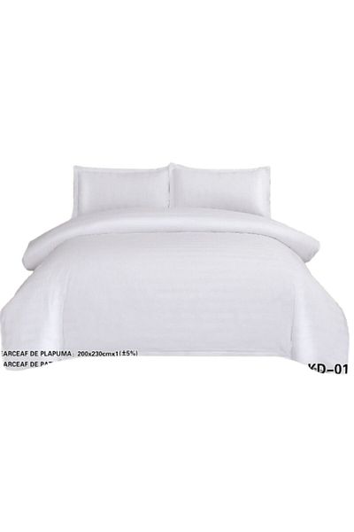 OEM Double Bedding Set, Elastic, Damask, 2 Persons, 180x230 cm, White