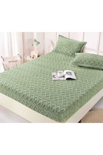 JOJO HOME Cocolino bed cover and 2 pillowcases, Tricot, Jojo Home, Uni, 3 pieces, 2 persons, 180x200cm, Green