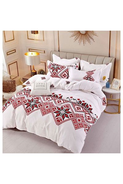 JOJO HOME Double Bedding Set with Elastic, Jojo Home, Traditional Print, M11, 6 Pieces, 2 Persons, 180x200cm,