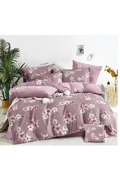 OEM Lenjerie de pat dublu, 6 piese, 2 persoane 180x200 cm, imprimeu multe flori, multicolor