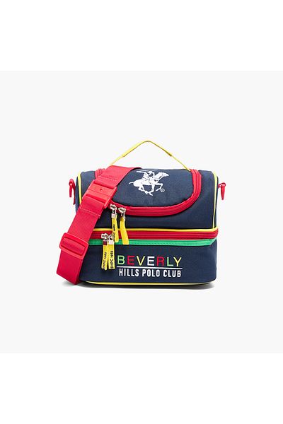 Beverly Hills Polo Club Logo Detail Lunch Bag with Adjustable Strap and Zip Closure