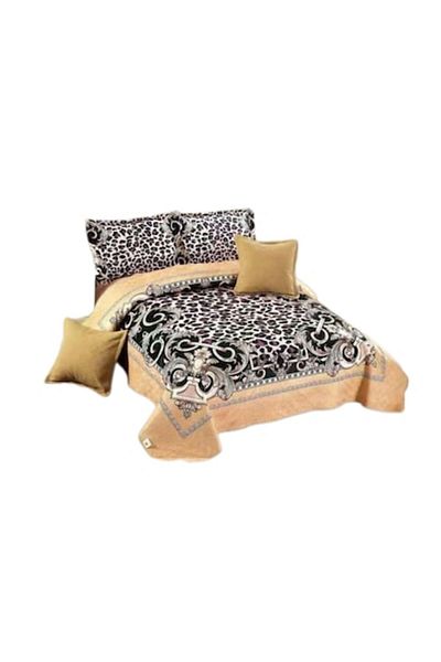 OEM Cuvertura si 4 fete de perne, Catifea, 5 piese, Animal Print Royal, 230x230cm