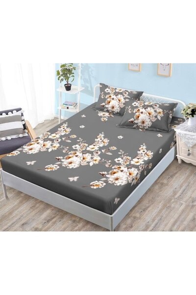 Pucioasa Set cearșaf și față de pernă, imprimeu floral, 3 piese, 180x200cm, s...