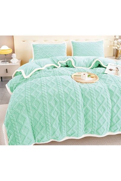 OEM Bed linen set, 4 pieces, 2 persons, 220x230 cm, mint green