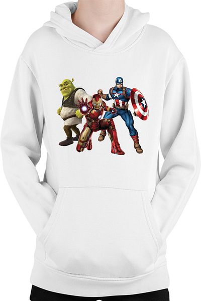 OEM Kids Hoodie Shrek Captain America Ironman Super Powers Comics