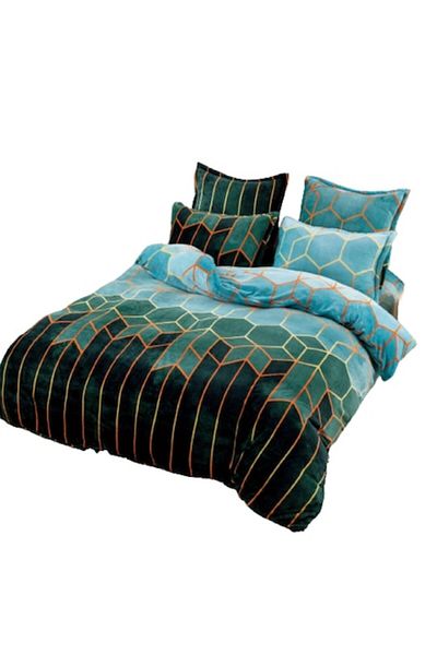 JOJO HOME Lenjerie de pat Jojo Home Cocolino, 2 persoane, 6 piese, Abstract M1, 200x230cm, Multicolor