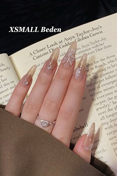 Easy Beauty XSMALL Beden Uzun Stiletto Nail Art 10 Adet Takma Tırnak Seti T078