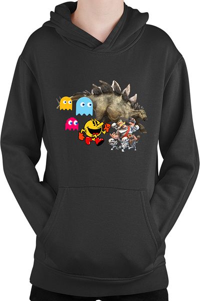 OEM Kids Sweatshirt Jurassic Park Clash Royale Pac Man Stegosaurus Tyrannosaurus