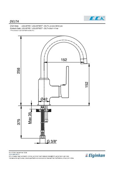 Eca Delta Sink Faucet with Swan Spout