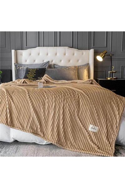 OEM Patura Cocolino, 2 persoane, 200x230cm, Uni, Cafea cu Lapte