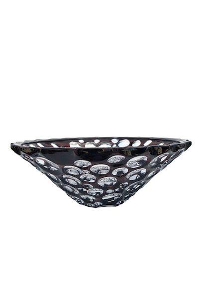 OEM Glass Fruit Bowl with Dots, 30x10 cm