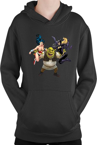 OEM Shrek Wonder Woman Catwoman Super Hero Medieval Era Kids Hoodie
