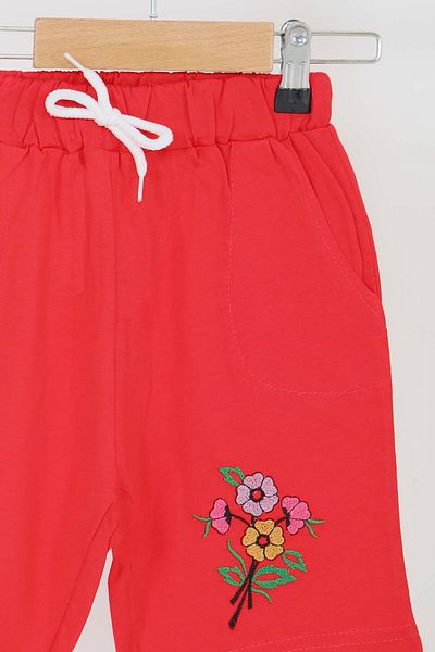 TOFİSA Girl's Coral Printed Shorts - 27331