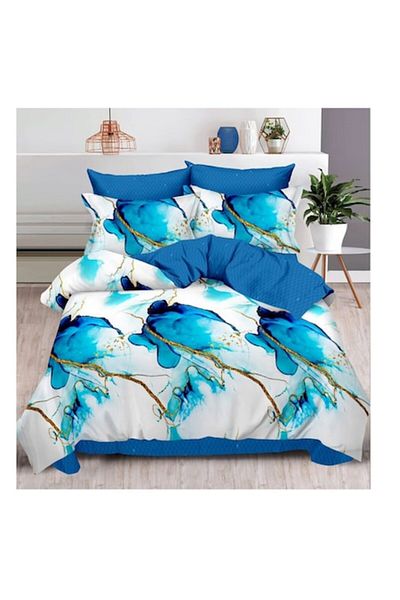 OEM Finet Bedding Set, 6 Pieces, 4 Pillowcases, Elegant Home, 2 Persons, 240 x 250cm, Turquoise