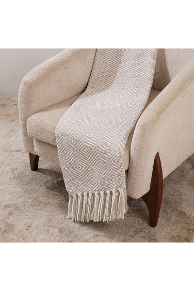 Boutique Blanche Geo pattern chenille jacquard throw 130*170cm