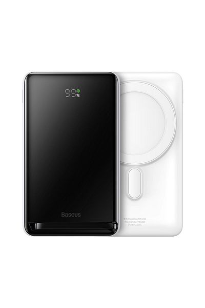 Baseus Baterie externă cu încărcare wireless MagSafe 10000mAh 20W Cablu USB-C 0.5m Alb