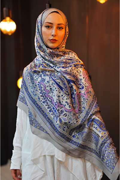 MSCARFS Steppe Pattern Cotton Voile Silk Shawl
