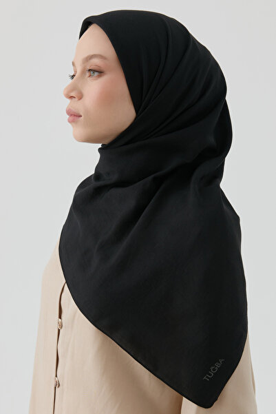 Tuğba Dalga Desen Stil Eşarp - Siyah