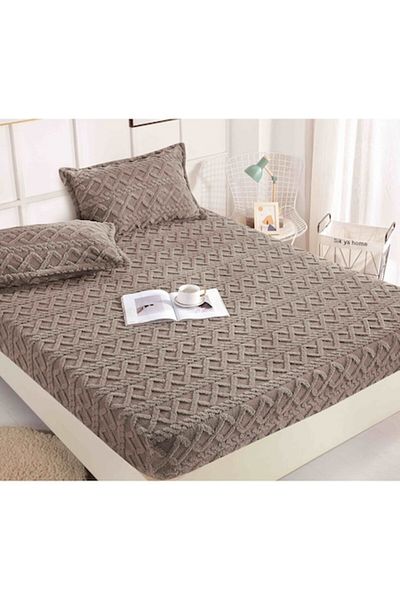 JOJO HOME Husa de pat Cocolino si 2 fete de perna, Tricot, Jojo Home, Uni, 3 piese, 2 persoane, 180x200cm, Mar