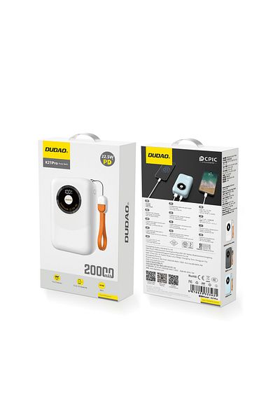 DUDAO Powerbank K21Pro Mini 20000mAh 22.5W - biały