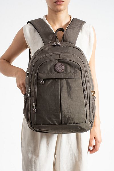 KASVA DERİ School Bag New Season Unisex Backpack Multi-Eye Water Resistant Crinkle Fabric Bag