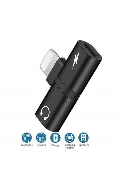 OEM Adaptor 2-în-1 Lightning din aluminiu, negru